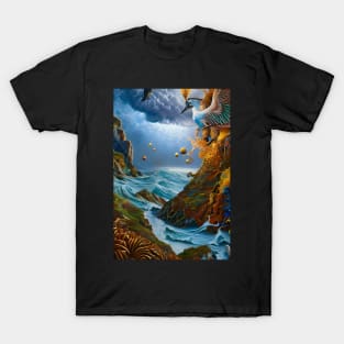 Surrealist painting like digital art of The Sea of Chaos Surrealist style T-Shirt